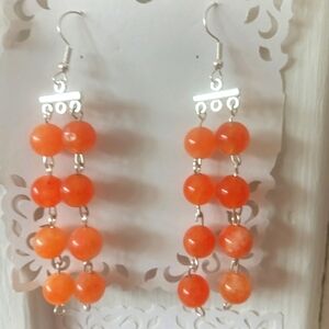 EleganOrange moonlight sunsdstone Earrings
